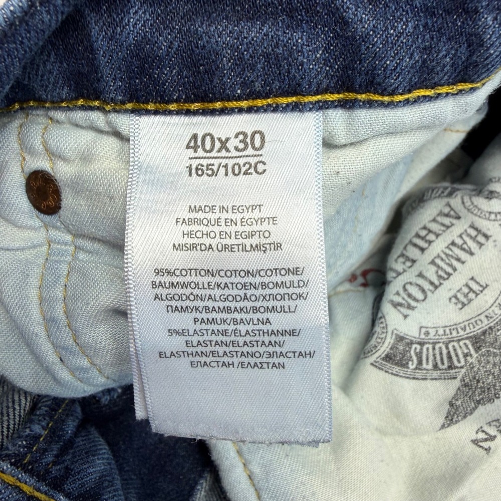 Polo Ralph Lauren Hampton Athletic Jeans Mens 40x30 Blue Denim Straight Leg - Picture 8 of 12